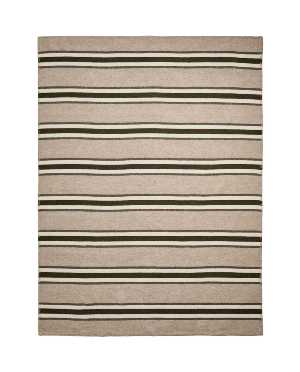 Zara Home плед из шерсти, хаки, в полоску, 140x190 см