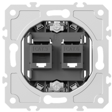Механизм розетки RJ11 + RJ45 (двойная) cat.3/6/ClassE-4/8,  серия DB