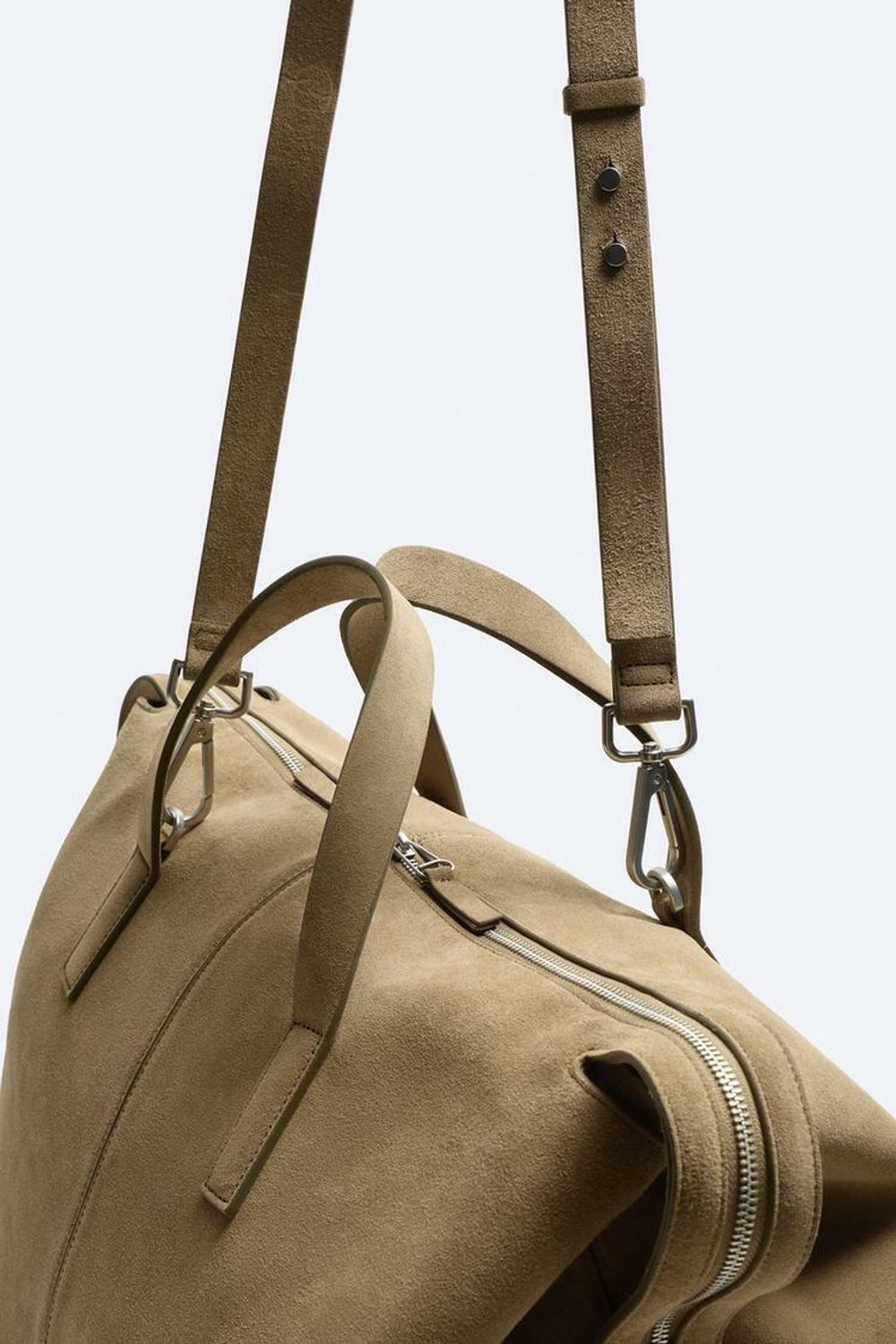 ZARA КОЖАНАЯ СУМКА ДЛЯ БОУЛИНГА XL, ПЕСОЧНО-КОРИЧНЕВЫЙ