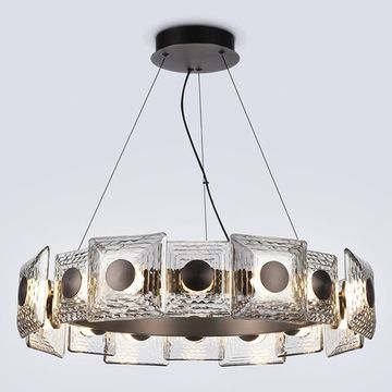 Подвесная светодиодная люстра 72W 3000K LH31030 серый/дымчатый High Light Crystal Ambrella