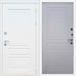 Входная металлическая дверь REX (РЕКС) 6 Лондон Силк сноу / ФЛ-243 Белый ясень