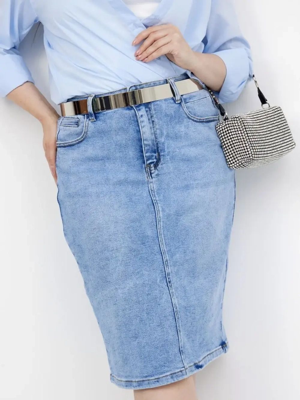 Юбка джинсовая прямая