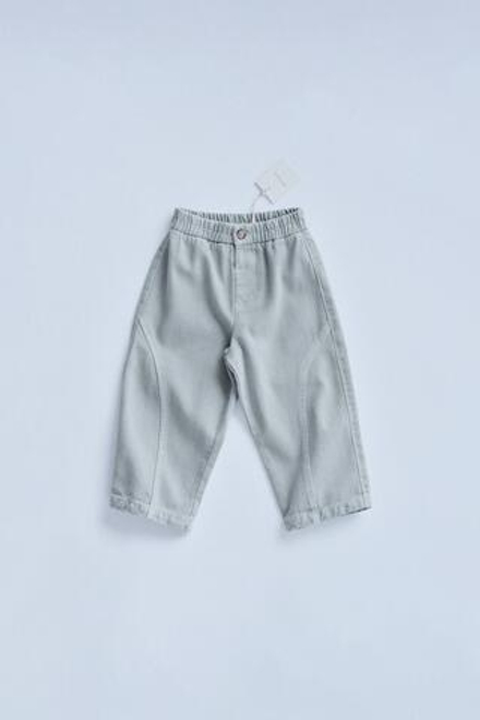 ZARA TIMELESZ - БРЮКИ BAGGY ИЗ СМЕСОВОЙ ШЕРСТИ И ТВИЛА, СЕРО-СИНИЙ