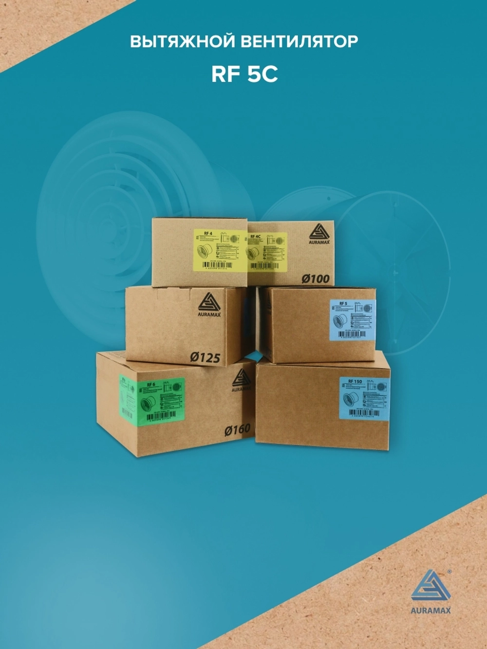 Вентилятор накладной RF D125 обр.клапан AURAMAX