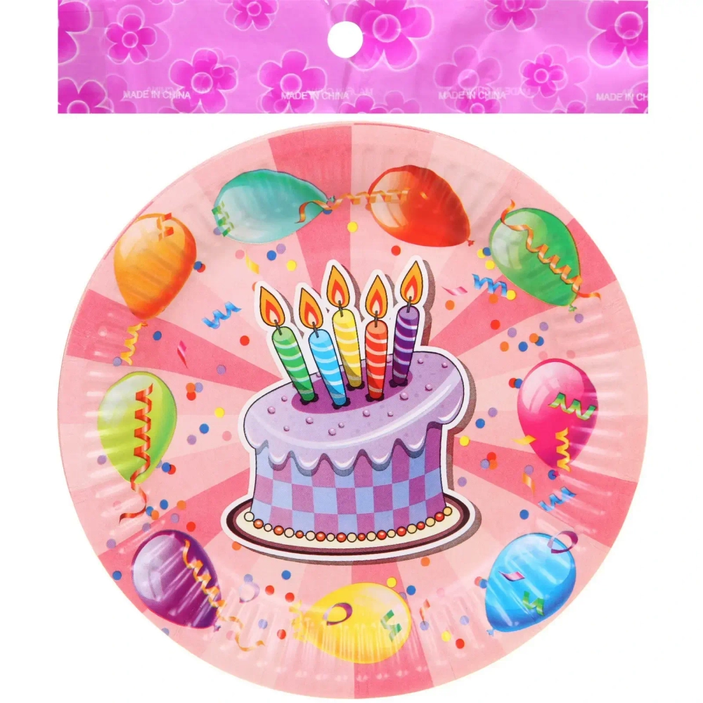Тарелка бумажная 18 см в наборе 10 шт «Тортик»