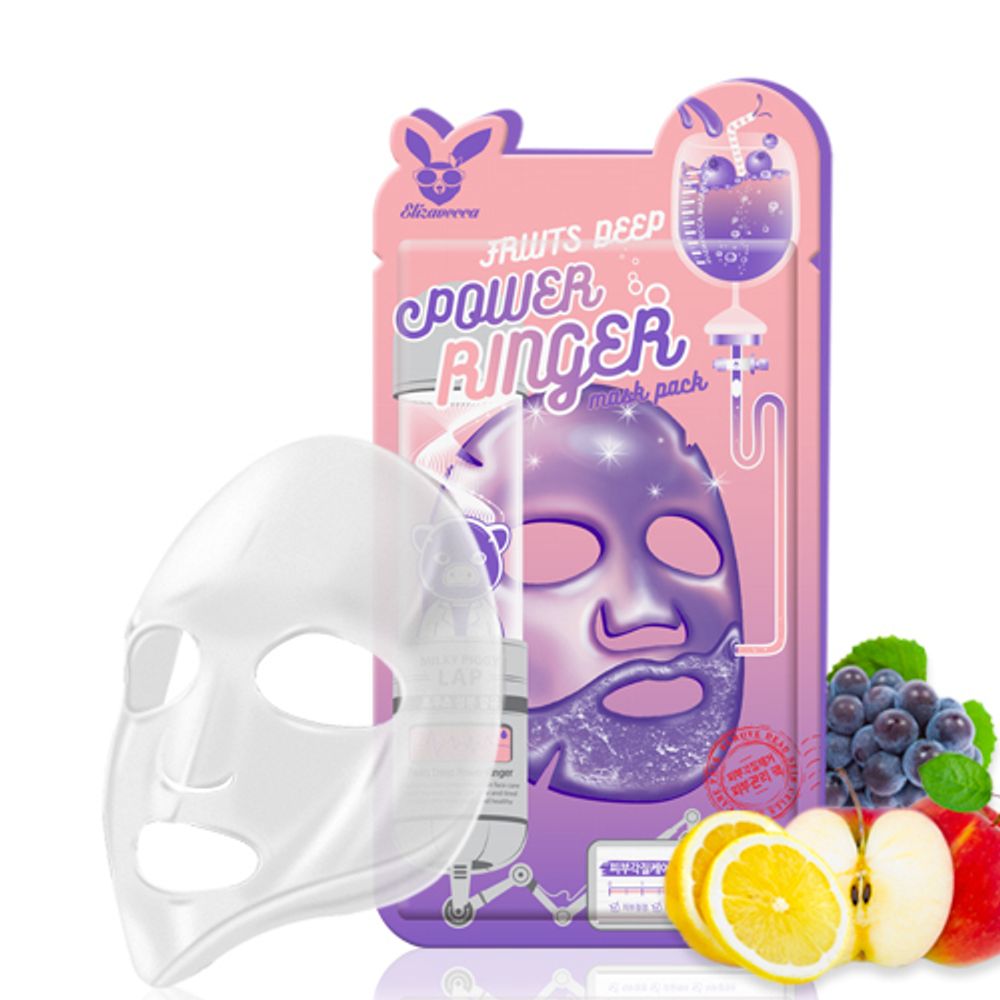 Тканевая маска с экстрактами фруктов ELIZAVECCA Fruits Deep Power Ringer Mask Pack