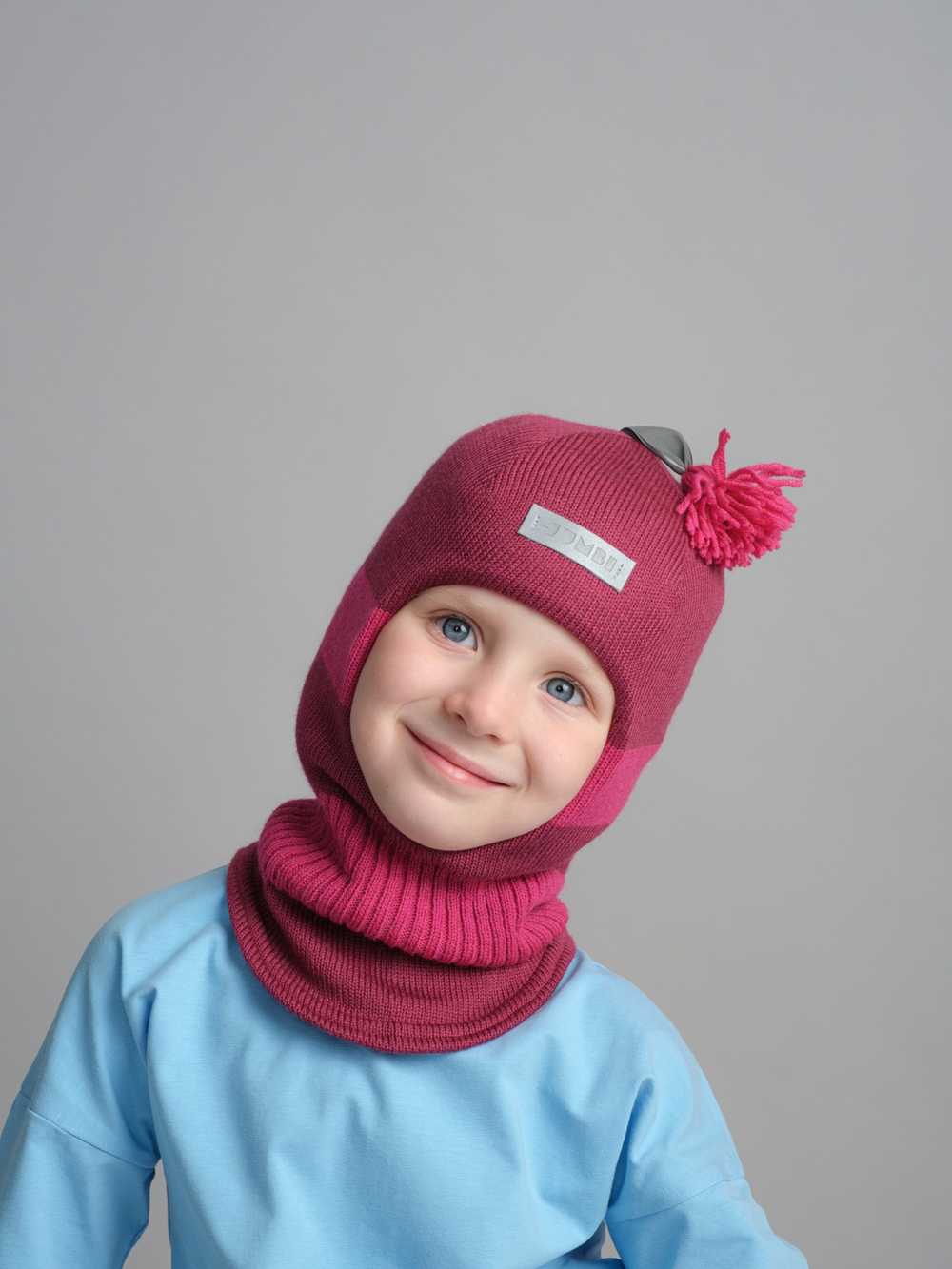 Шлем зимний вязаный (Малиновый мусс) КЕРО