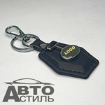 Брелок для ключей Кожа  МИТСУБИСИ Mitsubishi  Ромб с металл эмблемой с 2ным карабином