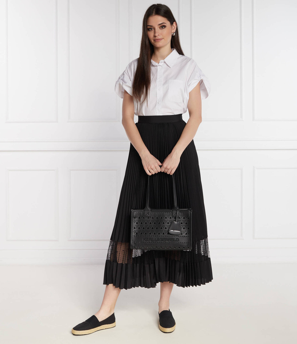 Кожаная сумка-трапеция Karl Lagerfeld - черный(241W3049)