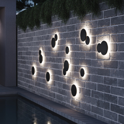 379347 Светильник PIATTO 1x12W LED 1200LM G ЧЕРНЫЙ 4000K IP65