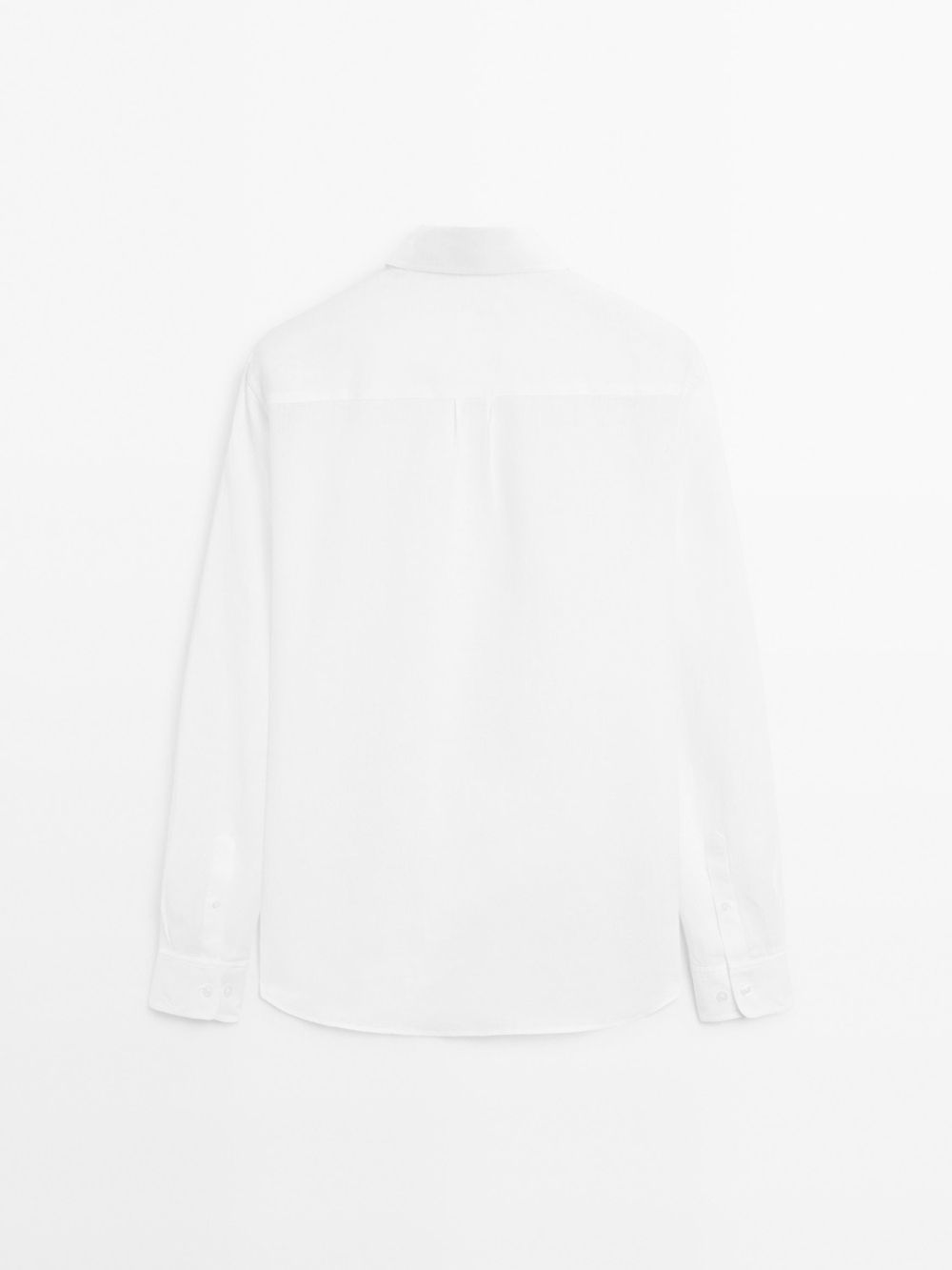 Massimo Dutti Рубашка из 100% льна стандартного кроя, белый