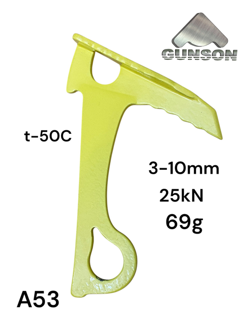 Якорь средний / 3-10мм /30ХГСА / HRc 45 / t-50C / 30kN правый отгиб / правый отгиб ножки/ желтый / L-120mm / W-69g