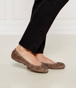 Кожаные балетки minnie travel TORY BURCH - бежевый(57247)