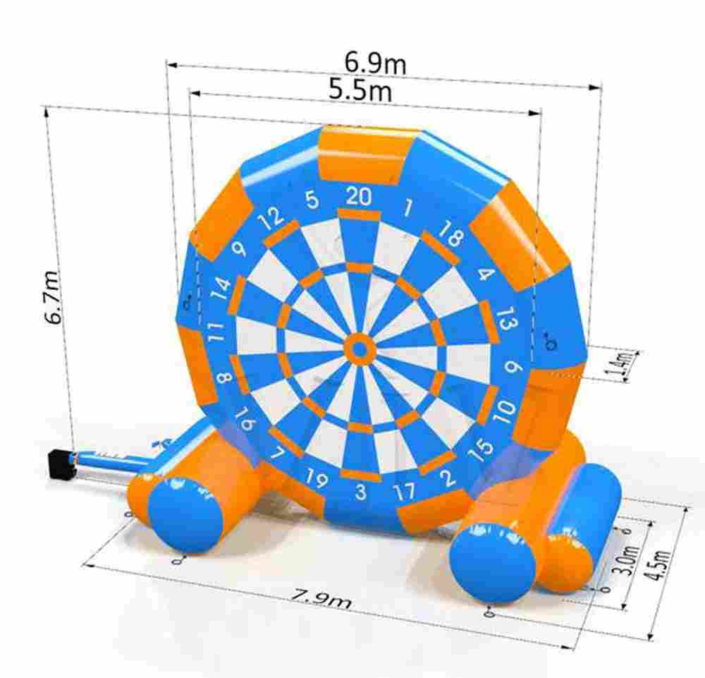Надувной футбольный дартс «Гранд» на подкачке, диаметр 6,9 м, размер 7,9×4,5×6,7 м