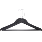 Плечики для одежды 2шт «ФРАТТО», цвет черный, 44*24см (Лейбл Селфи) имитация под кожу