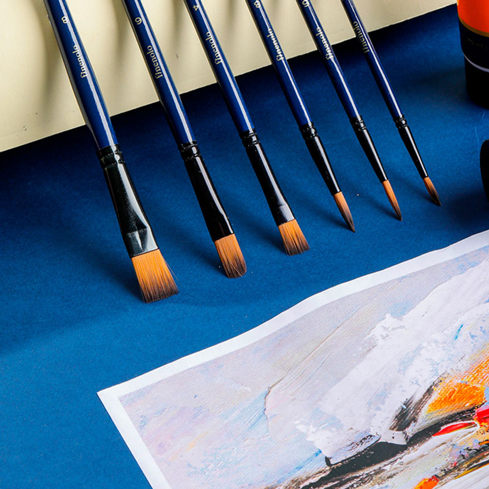 Набор кистей DELI "Finenolo", нейлон, 6 штук в уп.,  №4, 6, 8