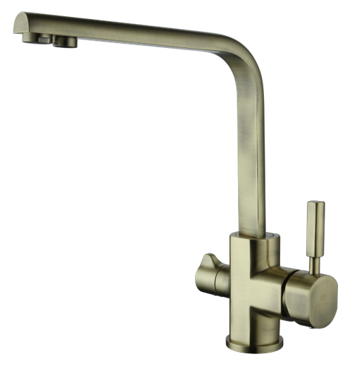 16034-D Смеситель для кухни на две воды (БРОНЗ) "GANZER" (10/1шт)