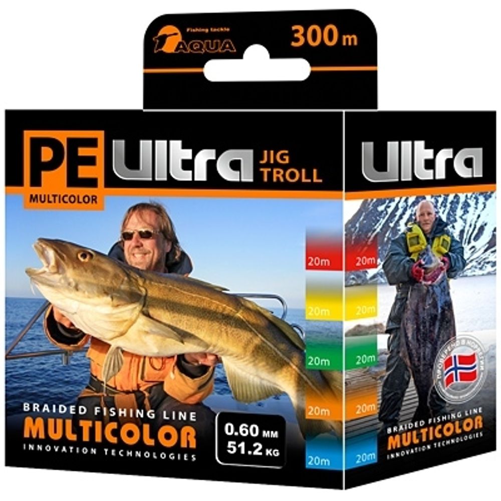 Плетеный шнур PE ULTRA MULTICOLOR JIG TROLL (20) 0,6mm 300m, цвет мультиколор