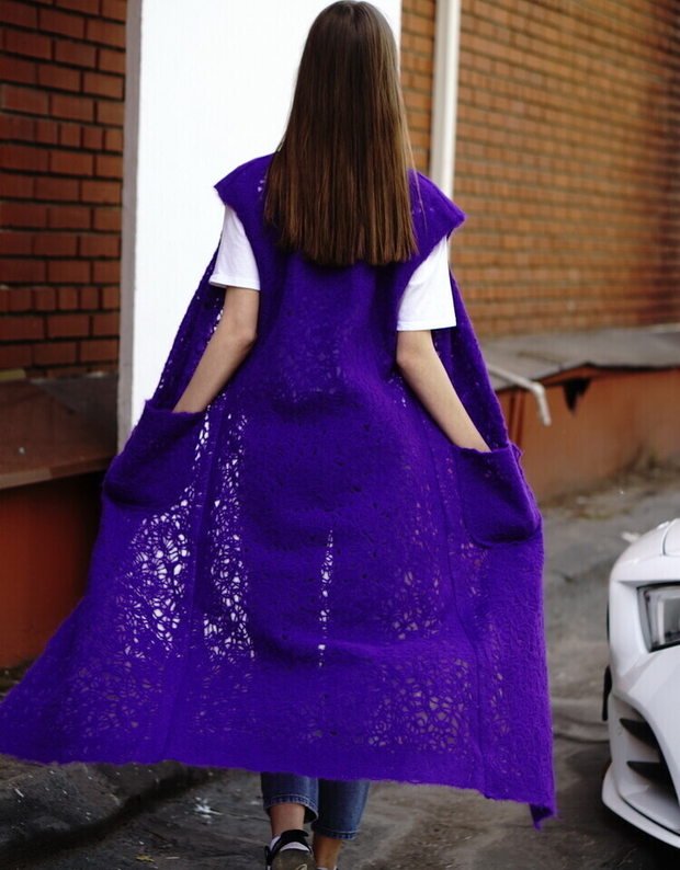 Ажурный жилет "Лиловый"