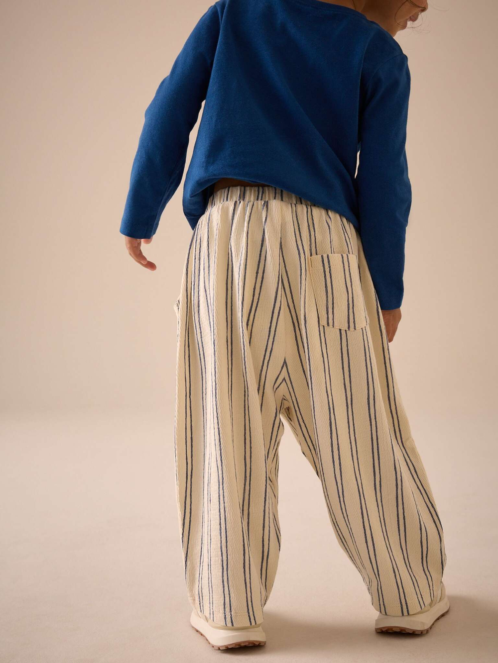 Брюки широкие для девочки Next E51-664, Кремовый