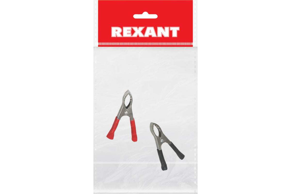 Зажим крокодил REXANT длина 75 мм, ток 30A, 2 шт 16-0015-9