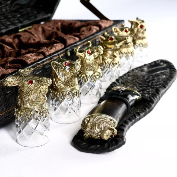 Стопки перевертыши с головами животных (Хрусталь)