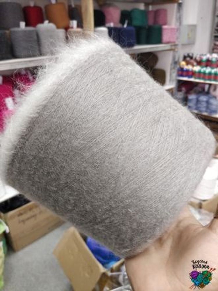 Серый, арт. 15, Кид мохер Lotus Yarn Silky Mohair