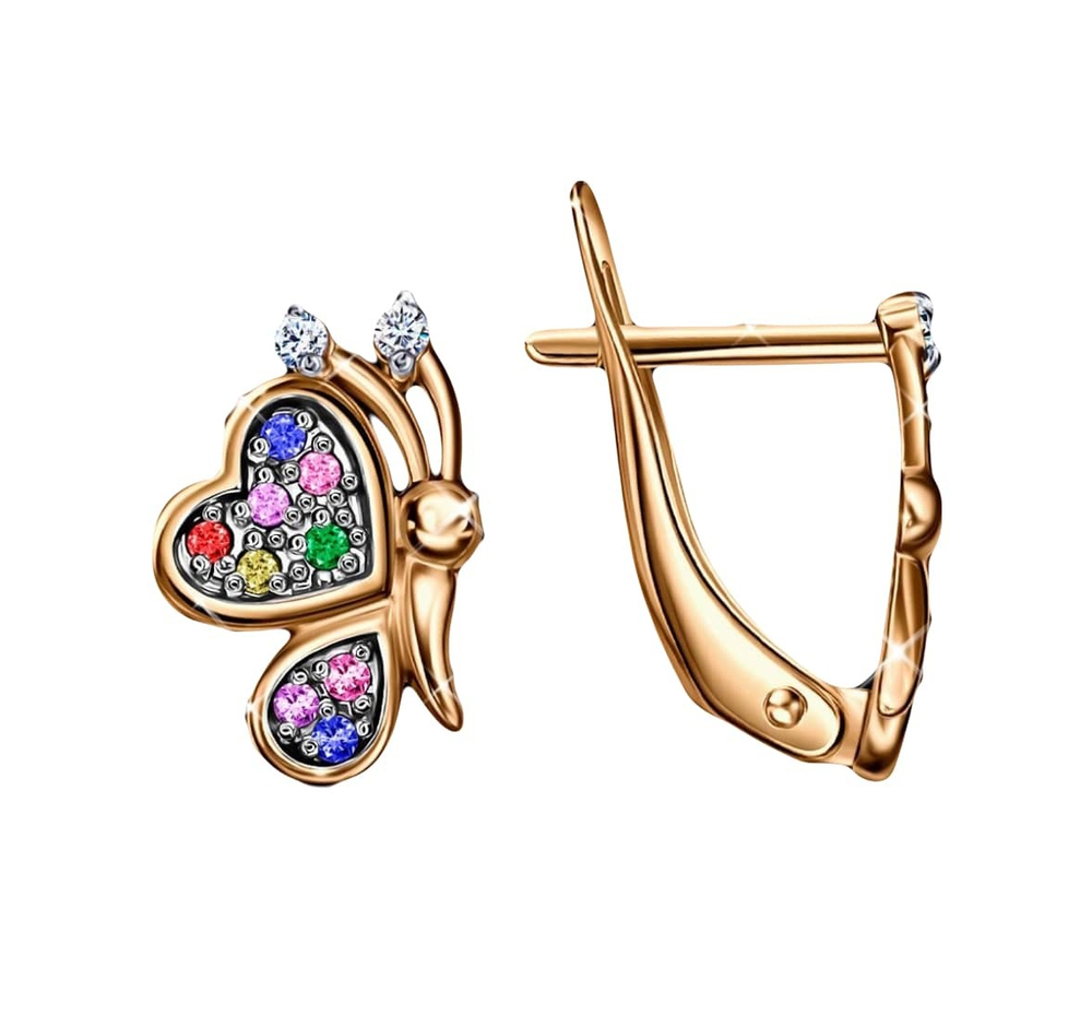 Серьги из серебра с позолотой