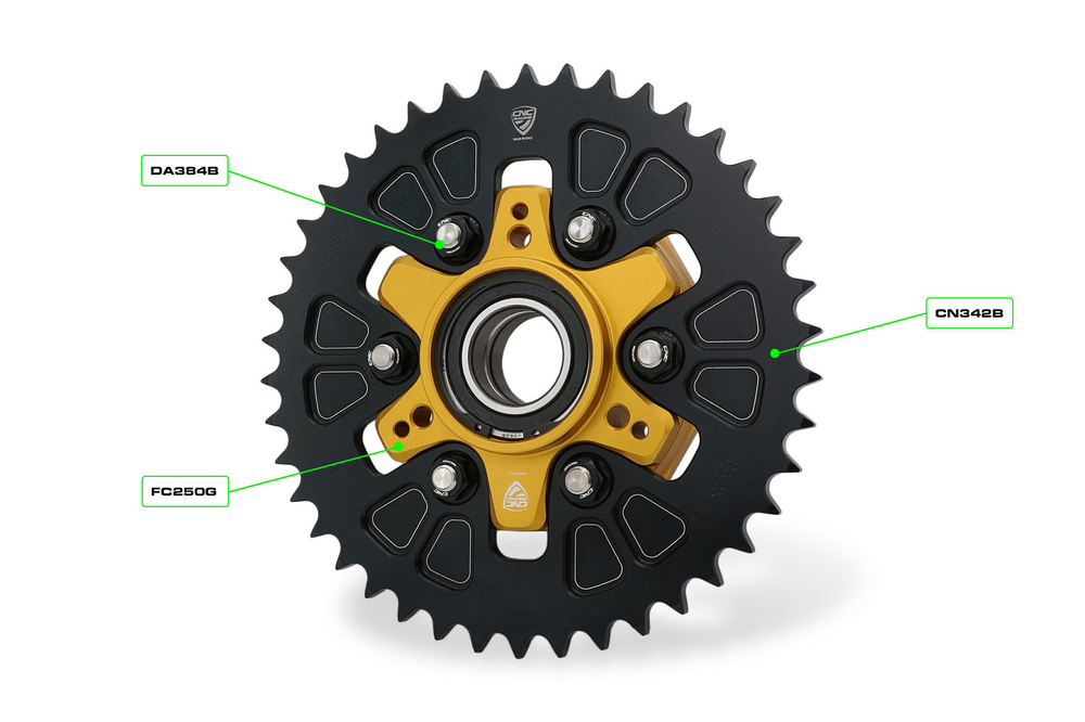 CN342B-FC250 CNC RACING RR SPROCKET AND FLANGE KIT W/ NUTS (MTS V4/Rally)