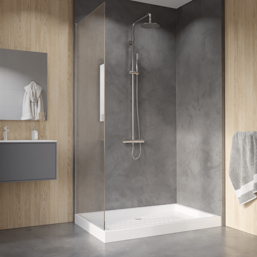 Душевой поддон керамический, прямоугольный, белый RGW CR (800x1400)