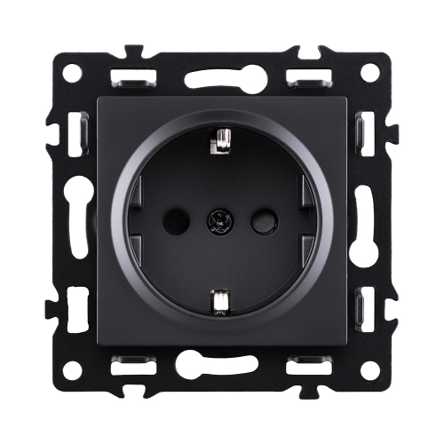 Розетка штепсельная SCHUKO 16A/250 В, черный Kollinger Asthetik AS-014BK