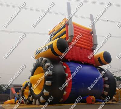 Детский надувной батут-горка "Бульдозер" 14*7*8.5 м