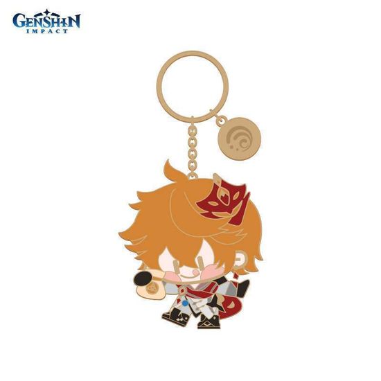 Брелок металлический Chibi Character Tartaglia 6974096530427