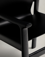 Стул Jan из переработанной кожи черного цвета и ясеня в черном цвете