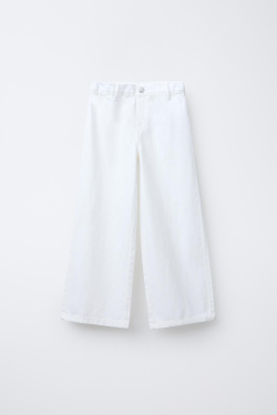 ZARA ДЖИНСЫ WIDE LEG, БЕЛЫЙ