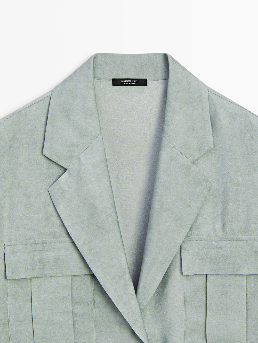 Massimo Dutti Жакет с карманами, фисташково-зеленый