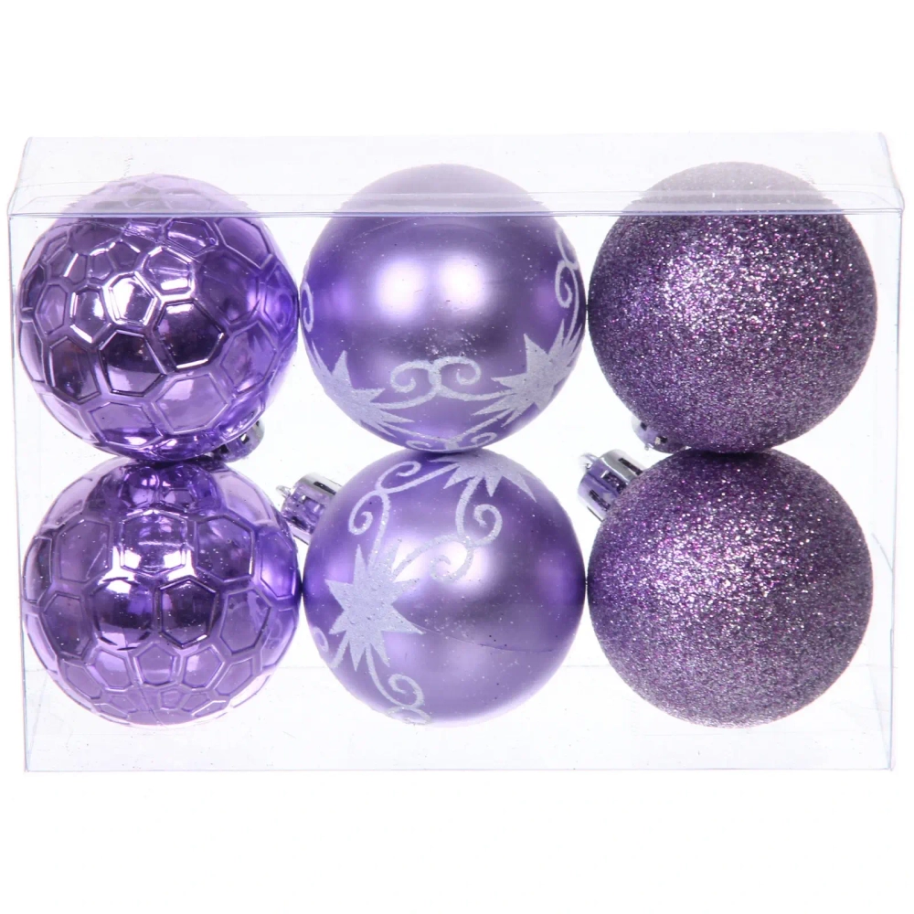 Набор ёлочных украшений «Сказочная зима» 45 предметов, Рубин/Розовый/Лаванда