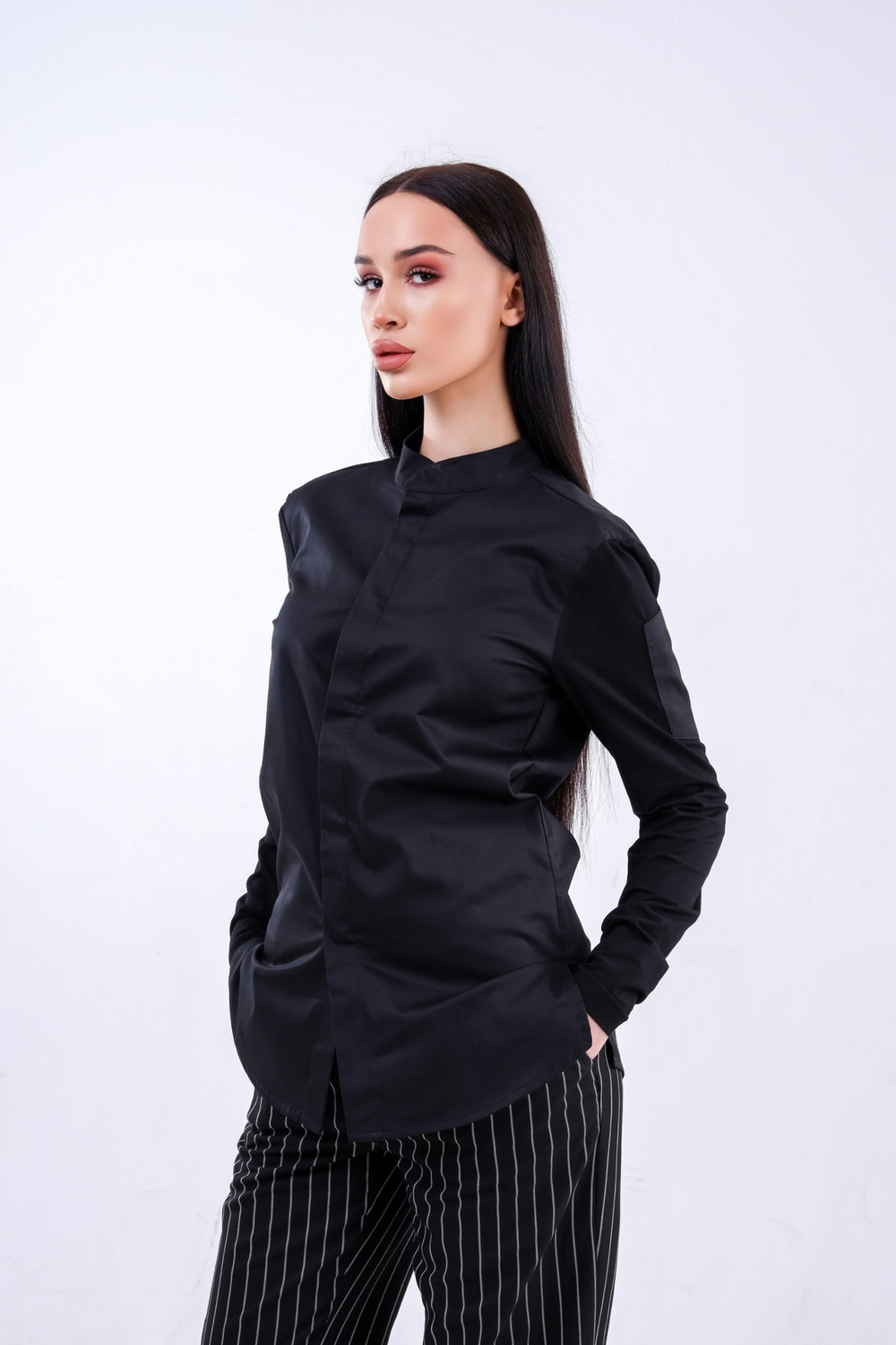 Китель поварской женский Élégance Blanche black