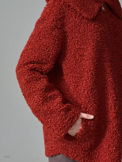 Куртка чебурашка из люкс эко - меха, красная, SilverFox