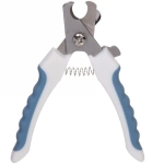 Когтерез для животных «ЗООУЛЬТРА», пружинный механизм, ручки прорезиненные - волна, цвет белый / голубой, 16см