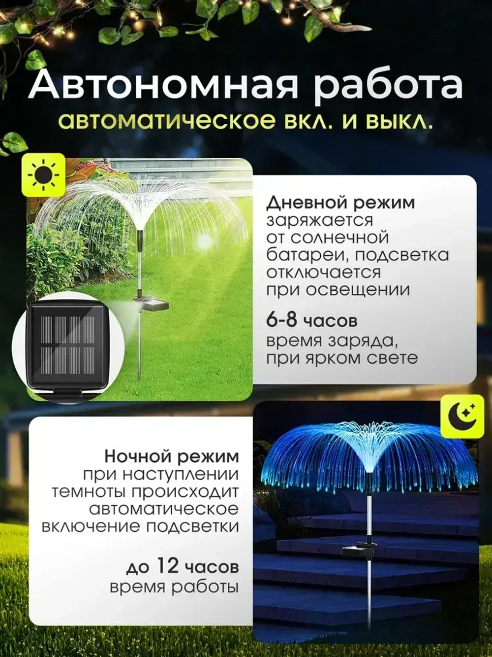 Уличный светильник светодиодный садовый Медуза, 4 шт