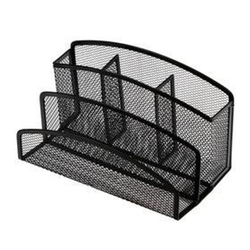 Подставка для канцелярских мелочей, 5 отделений, сетка, металл, чёрная   5472088