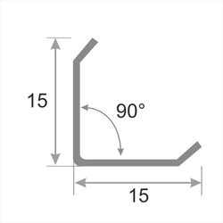 Угловой профиль из нержавеющей стали SAO12-15W глянцевый 2700 мм