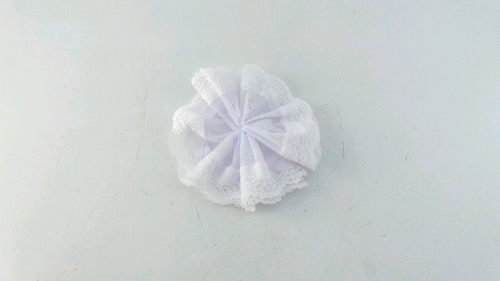 Бант для волос белый Школьница кружево 17 см У-1 (46300151)