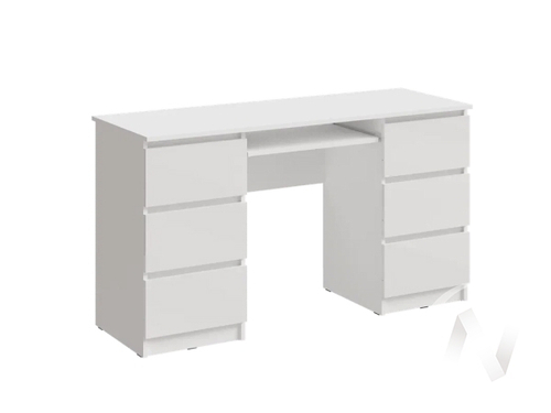 Стол 6 ящиков МС Челси (белый/белый глянец холодный)