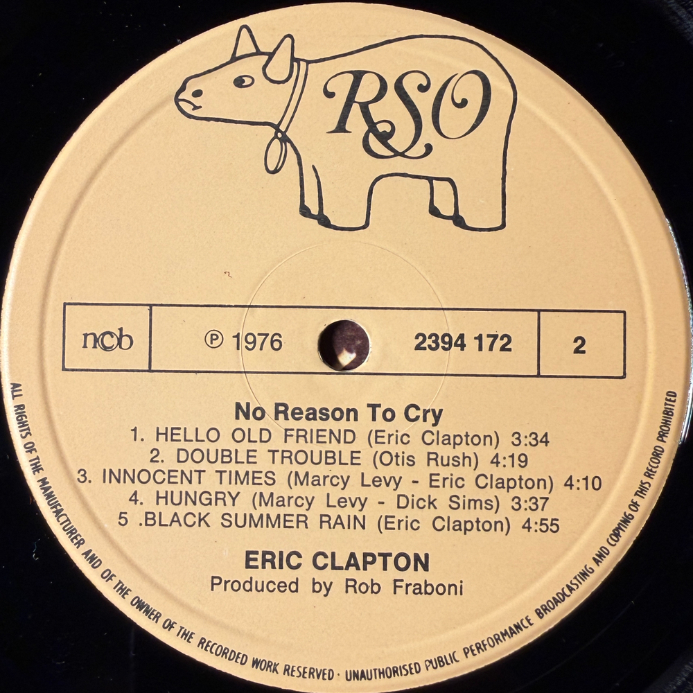 Eric Clapton ‎– No Reason To Cry (Скандинавия 1976г.) Т
