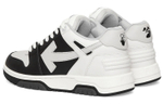 OFF-WHITE leather lace-up fashion sneakers white and black