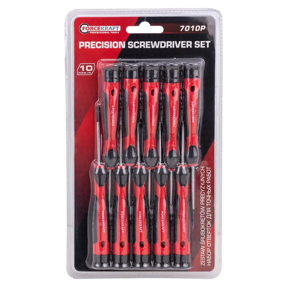 Отвертки для точных работ, набор 10пр. FORCEKRAFT FK-7010P