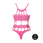 Розовое боди-сетка +size (Размер: XL-4XL) (Цвет: розовый)