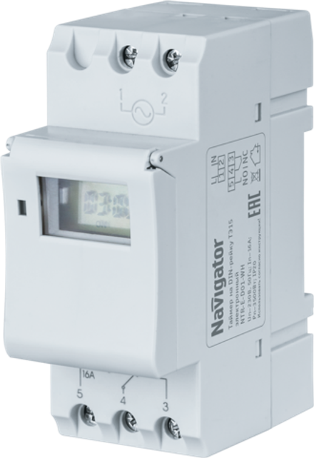 Таймер Navigator 61 559 NTR-E-D01-GR на DIN-рейку электрон.